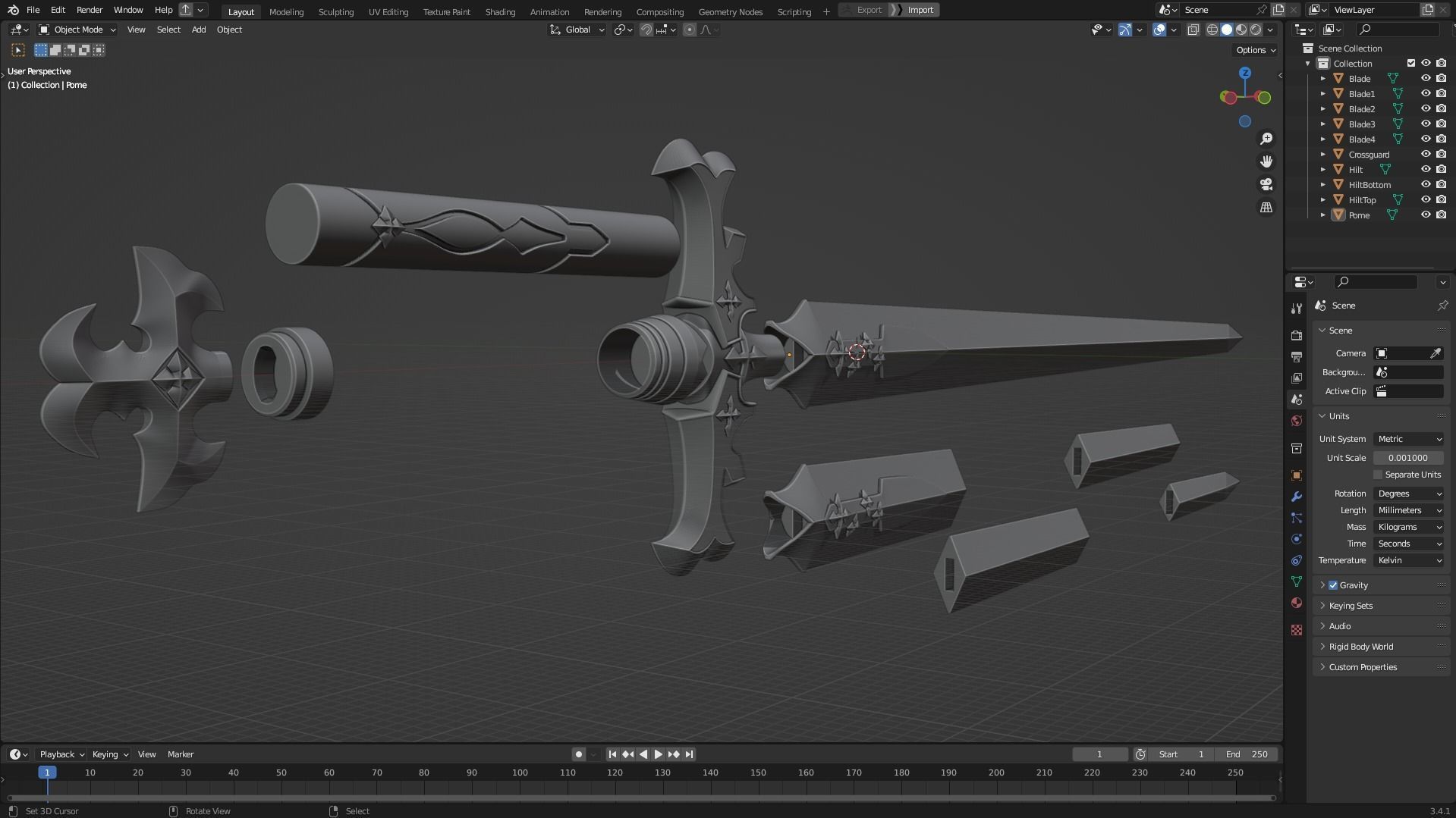 Sword Art Online Alice Fragrant Olive Sword for Cosplay 3D print model_10