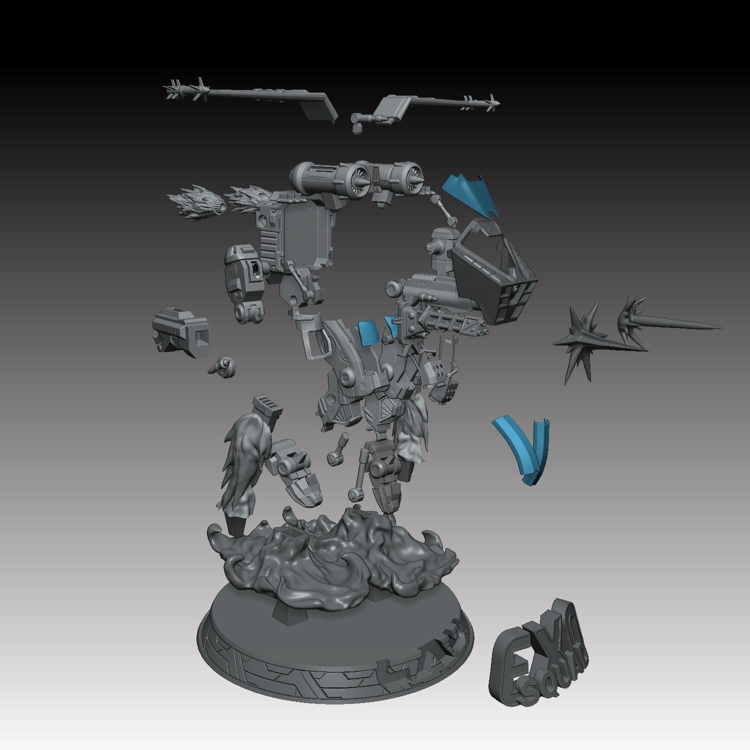 Exosquad Aerial Attack E-Frame  3D print model_8