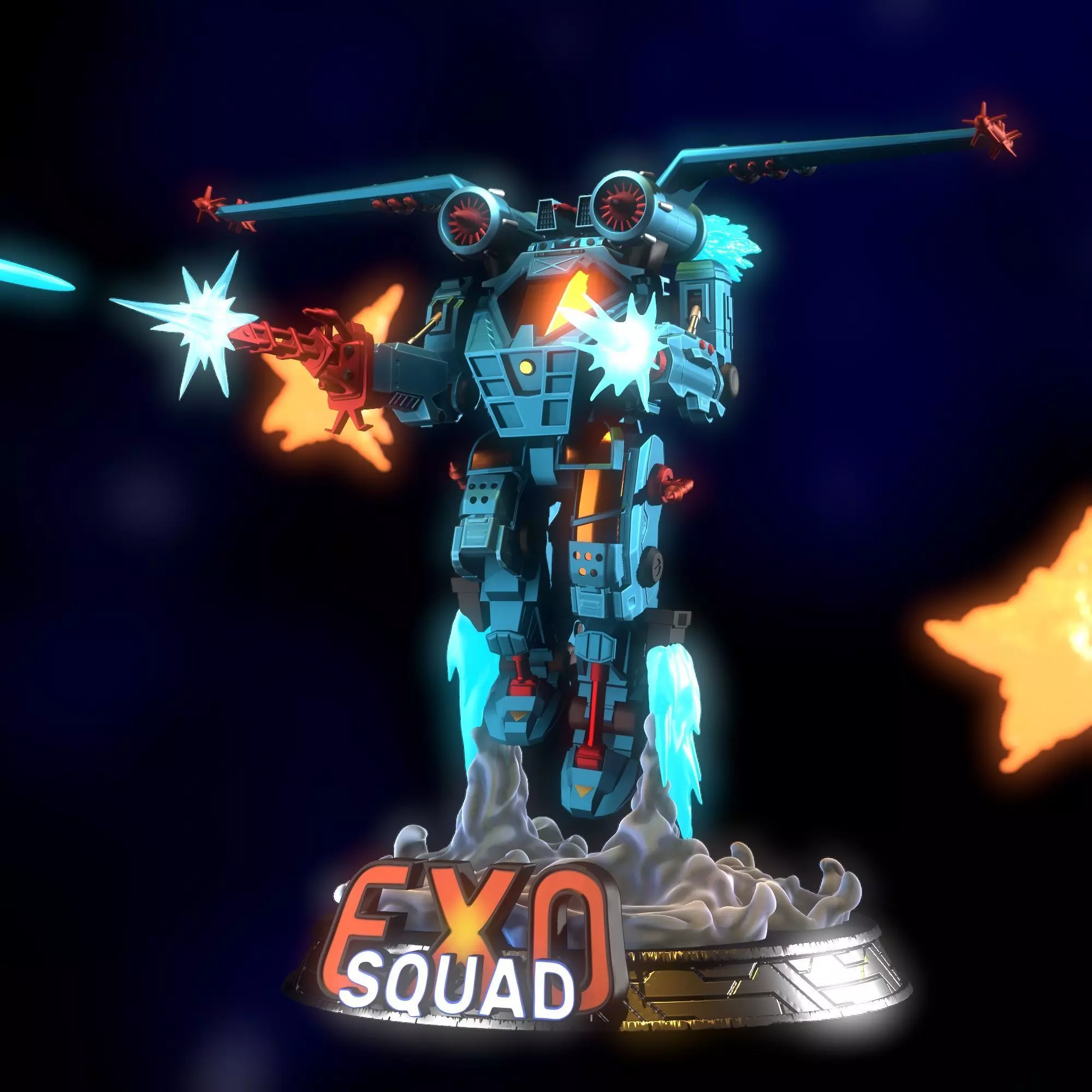 Exosquad Aerial Attack E-Frame  3D print model_0