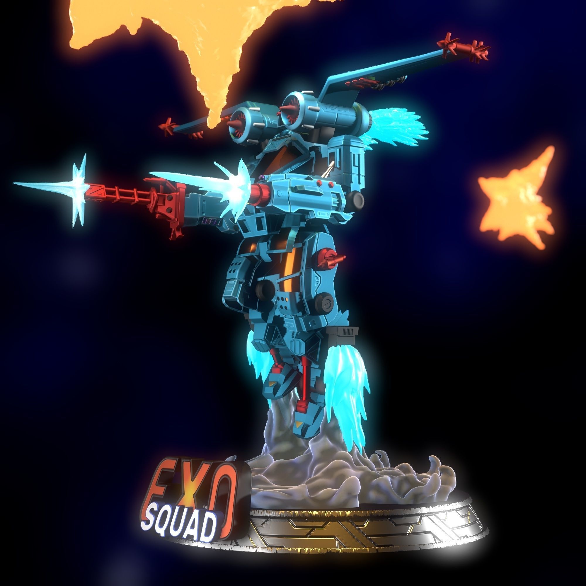 Exosquad Aerial Attack E-Frame  3D print model_6
