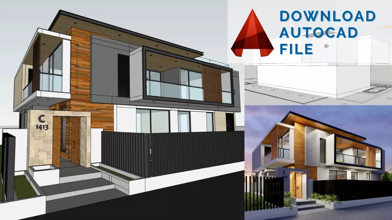 Modern House Design Architecture Plans Download AutoCAD Files 3D model_0