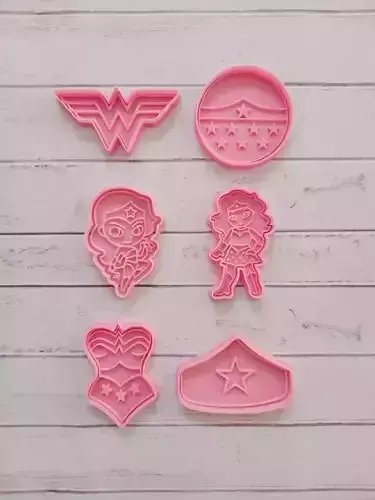 MUJER MARAVILLA CORTANTE DE GALLETAS 3D model