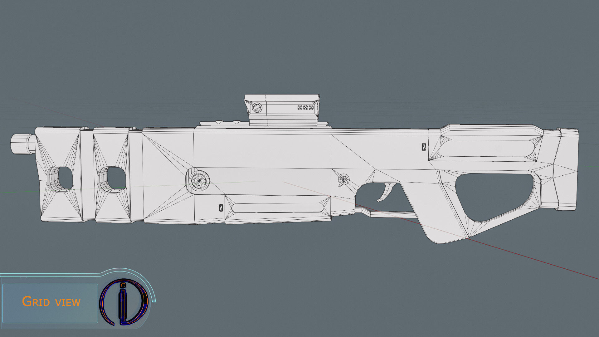 Sci-Fi rifle Low-poly 3D model_4