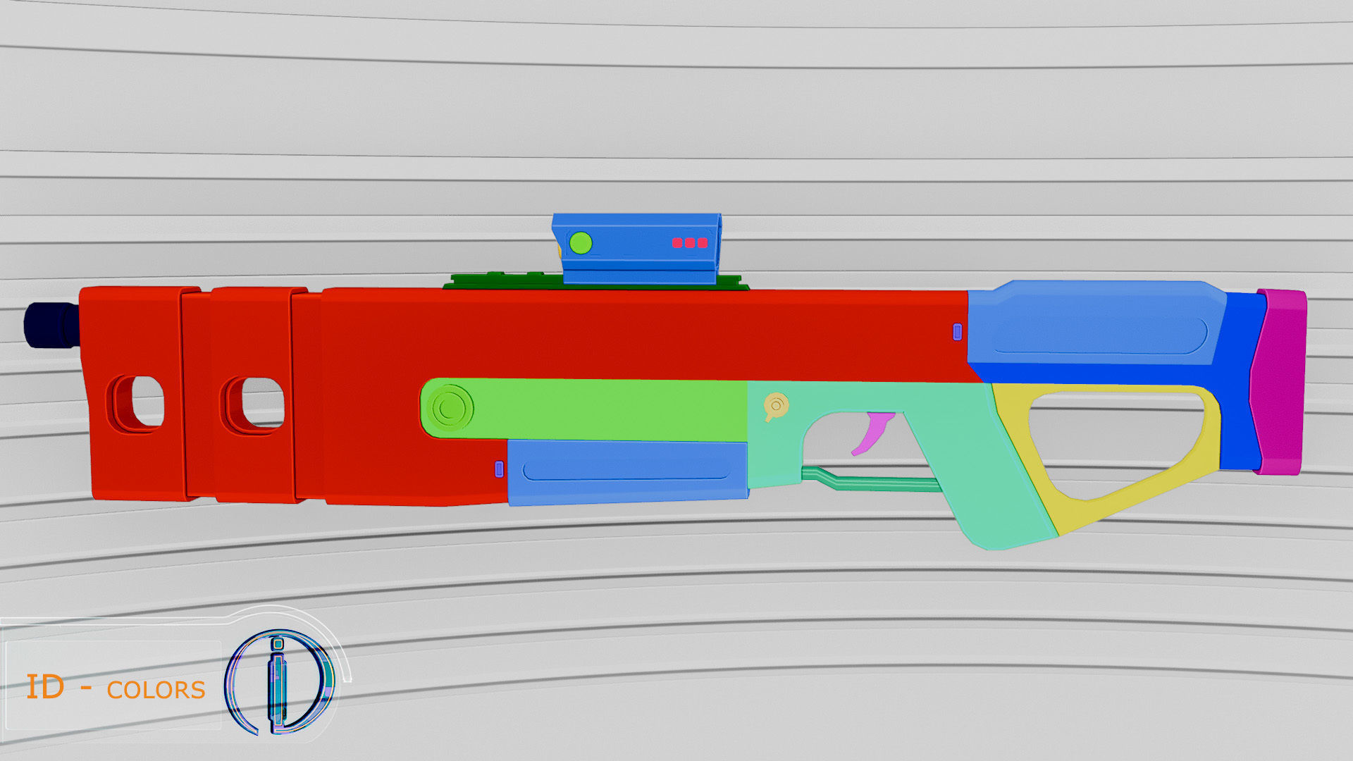 Sci-Fi rifle Low-poly 3D model_6
