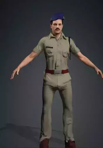 Indian Police Man Soldier Model