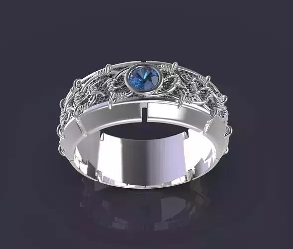 Barbed wire ring 3D printable model 3D print model