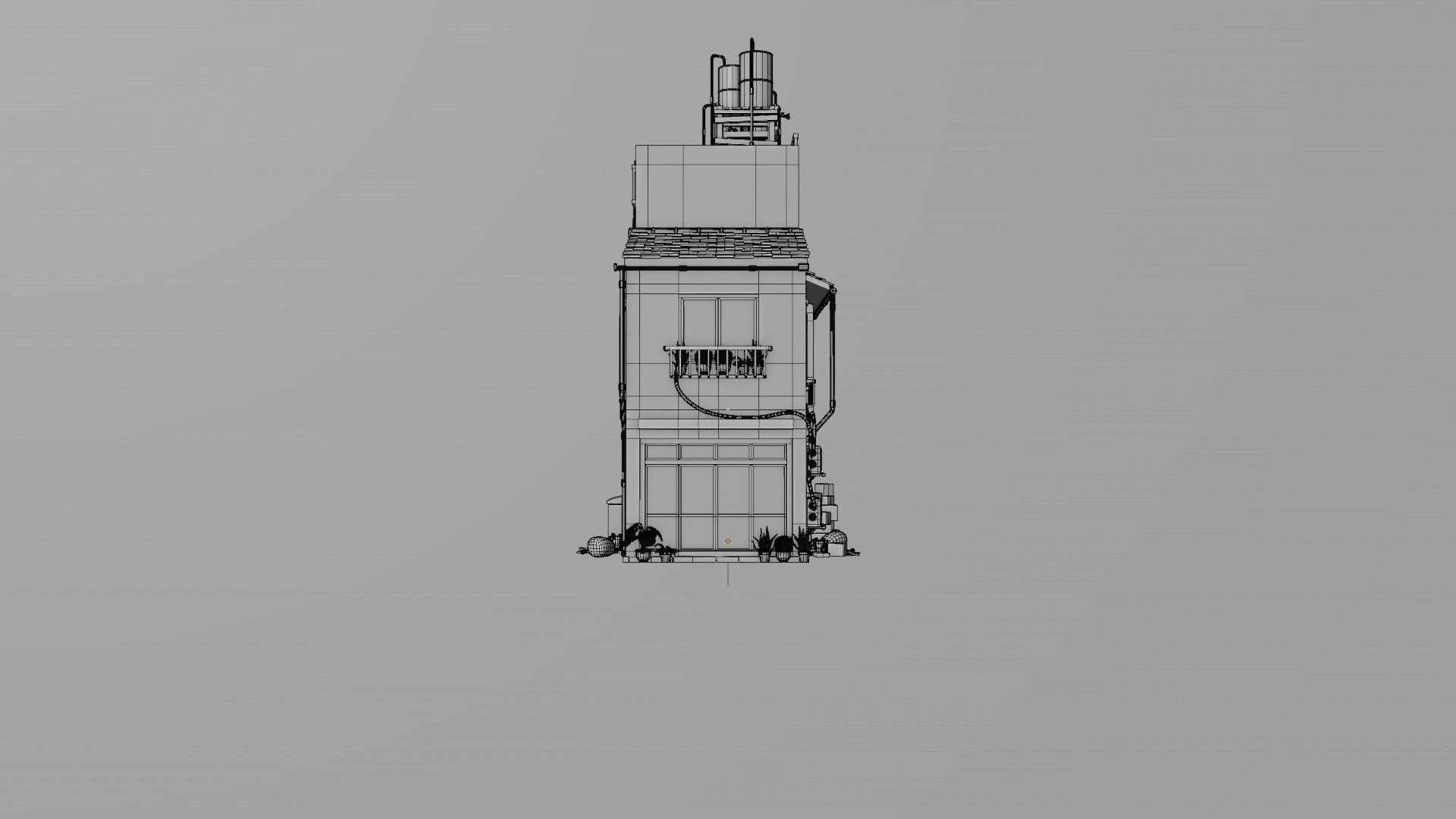 ASIAN URBAN BUILDING HONGKONG 03 Low-poly 3D model_14