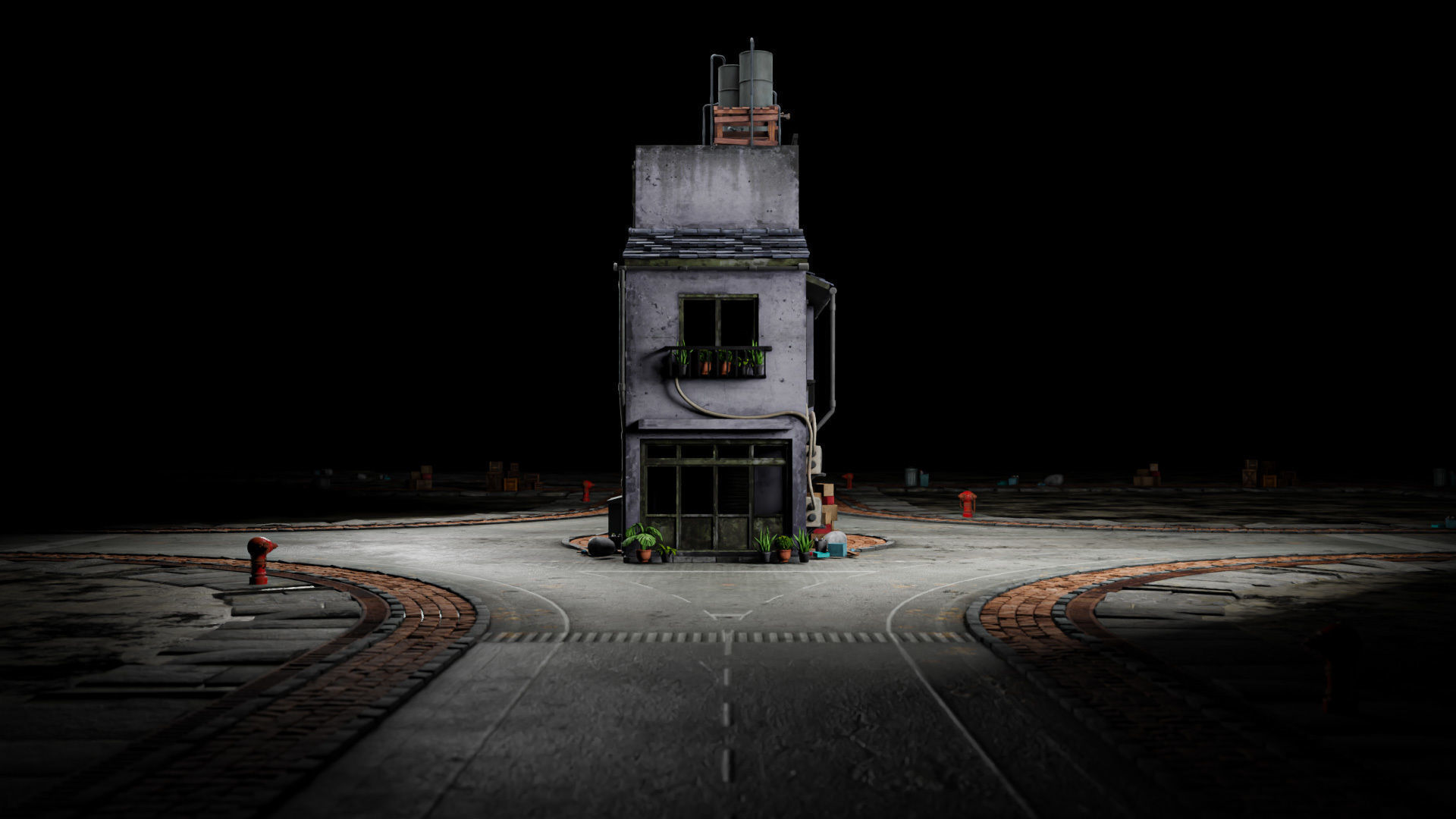 ASIAN URBAN BUILDING HONGKONG 03 Low-poly 3D model_13