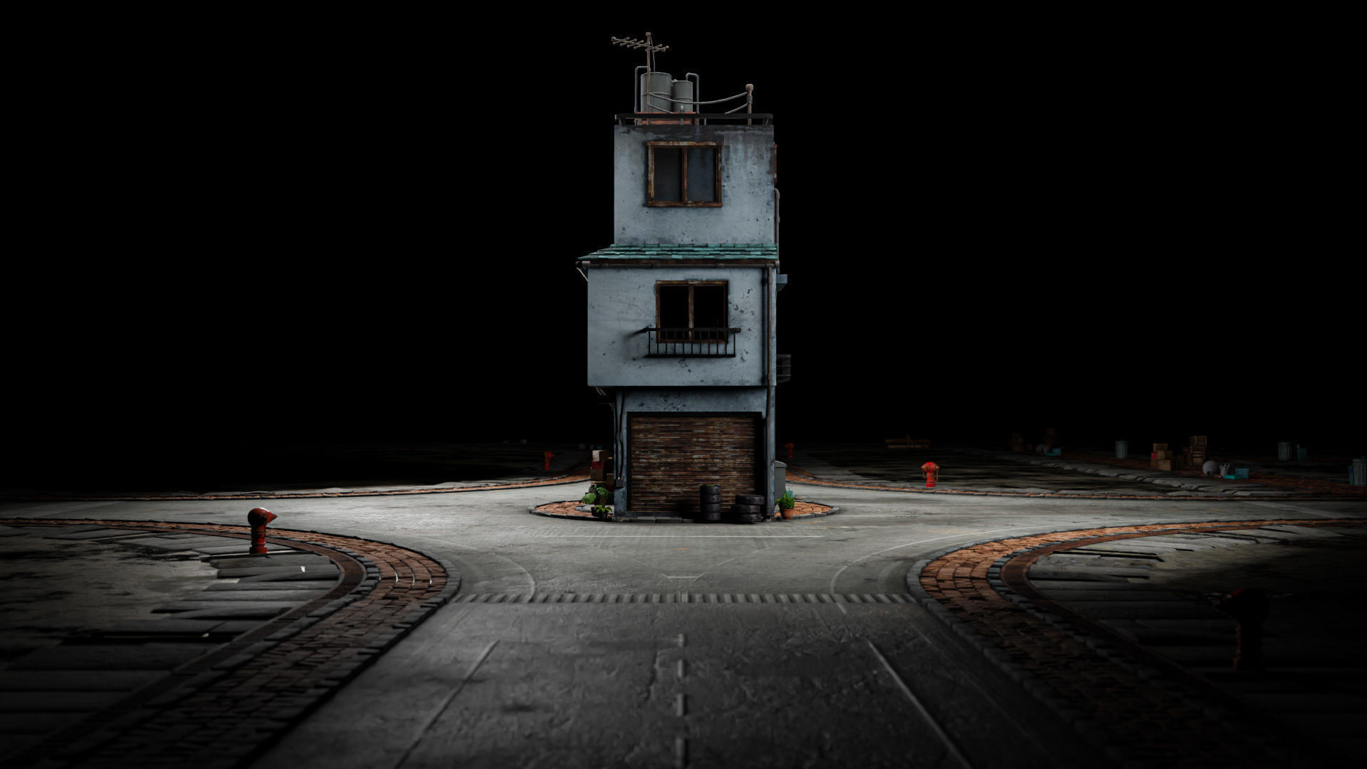 ASIAN URBAN BUILDING HONGKONG 03 Low-poly 3D model_7