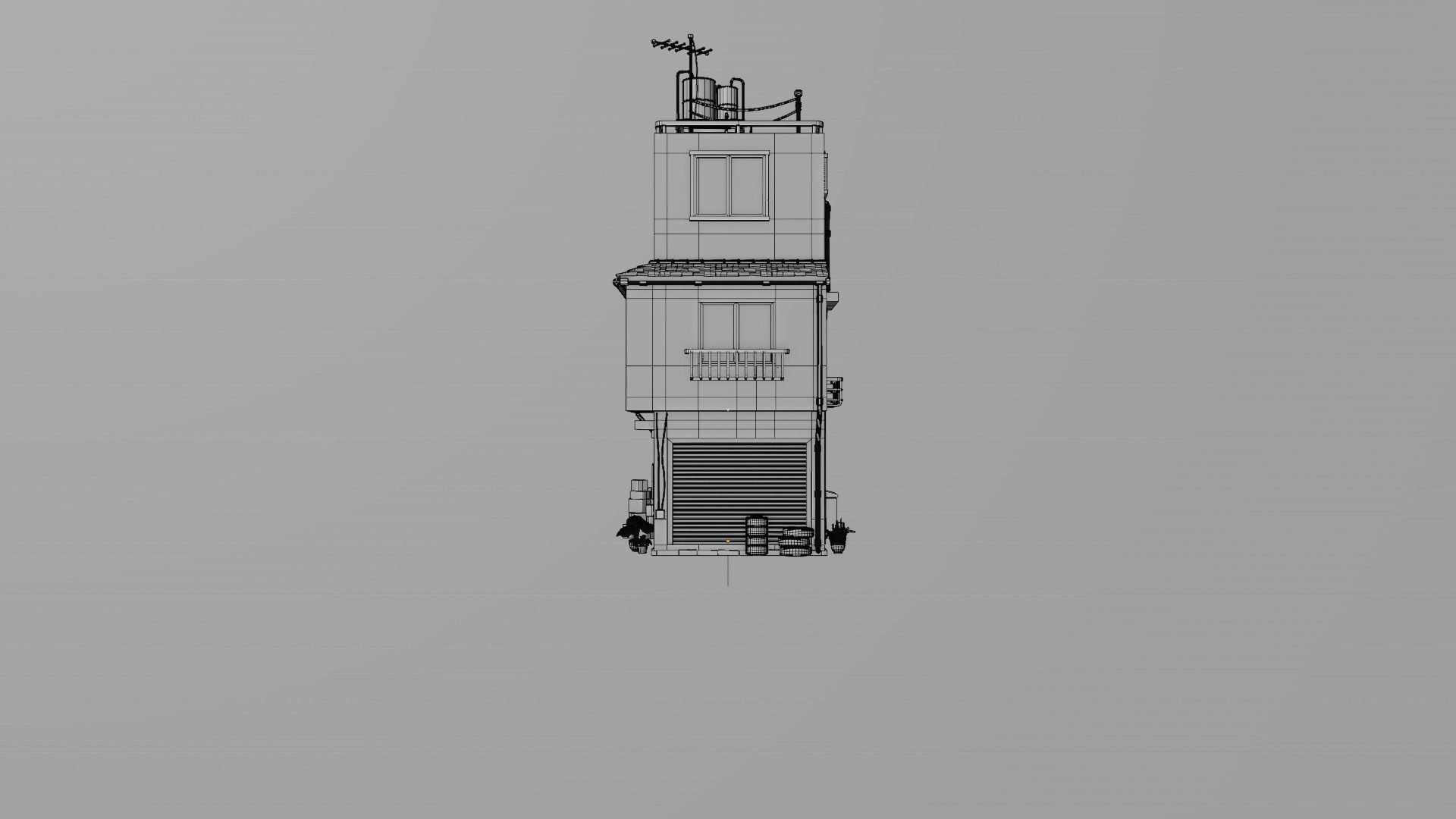 ASIAN URBAN BUILDING HONGKONG 03 Low-poly 3D model_18