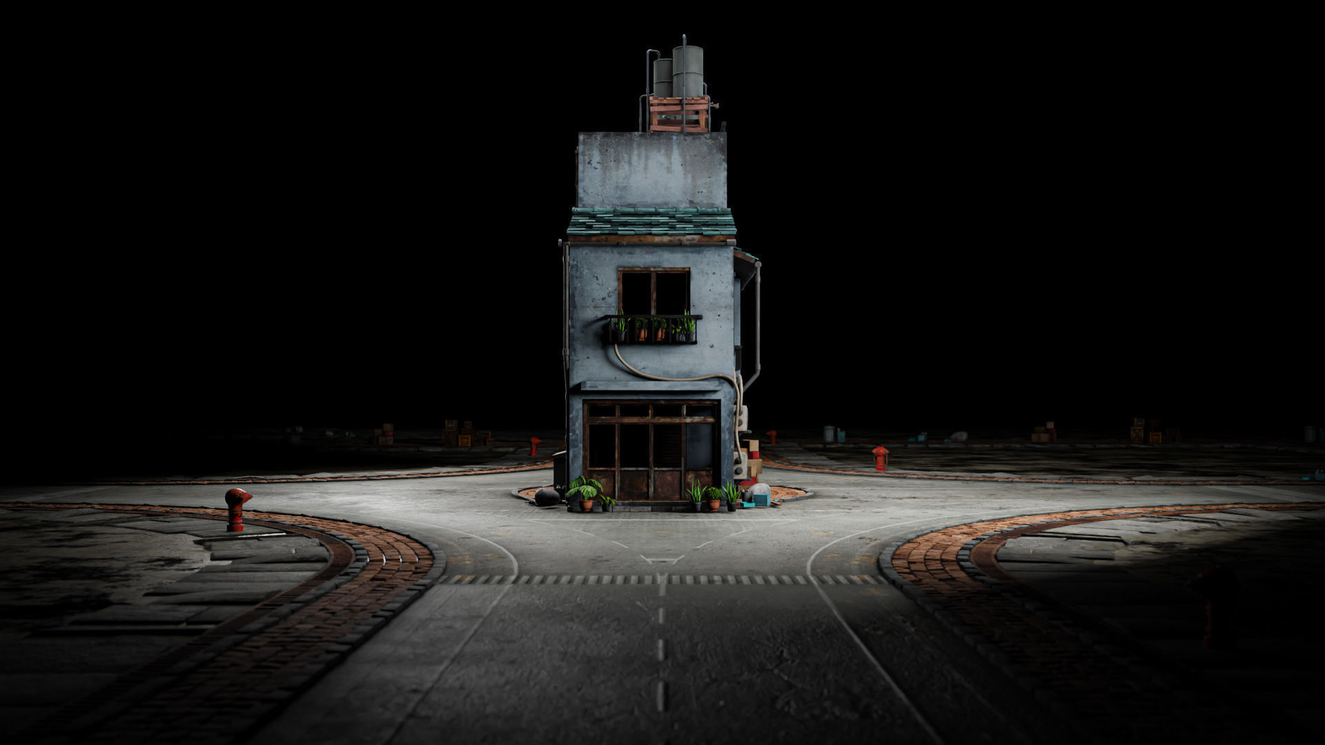 ASIAN URBAN BUILDING HONGKONG 03 Low-poly 3D model_3