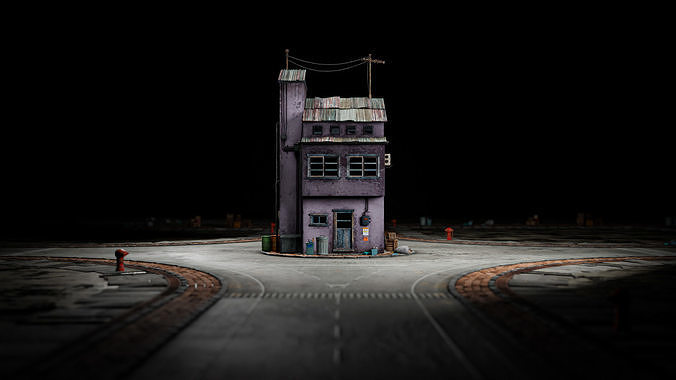 ASIAN URBAN BUILDING HONGKONG 04 Low-poly 3D model 3