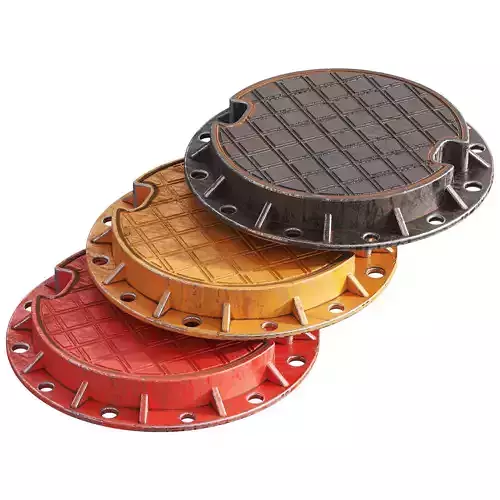 Sewage hatches Low-poly 3D model