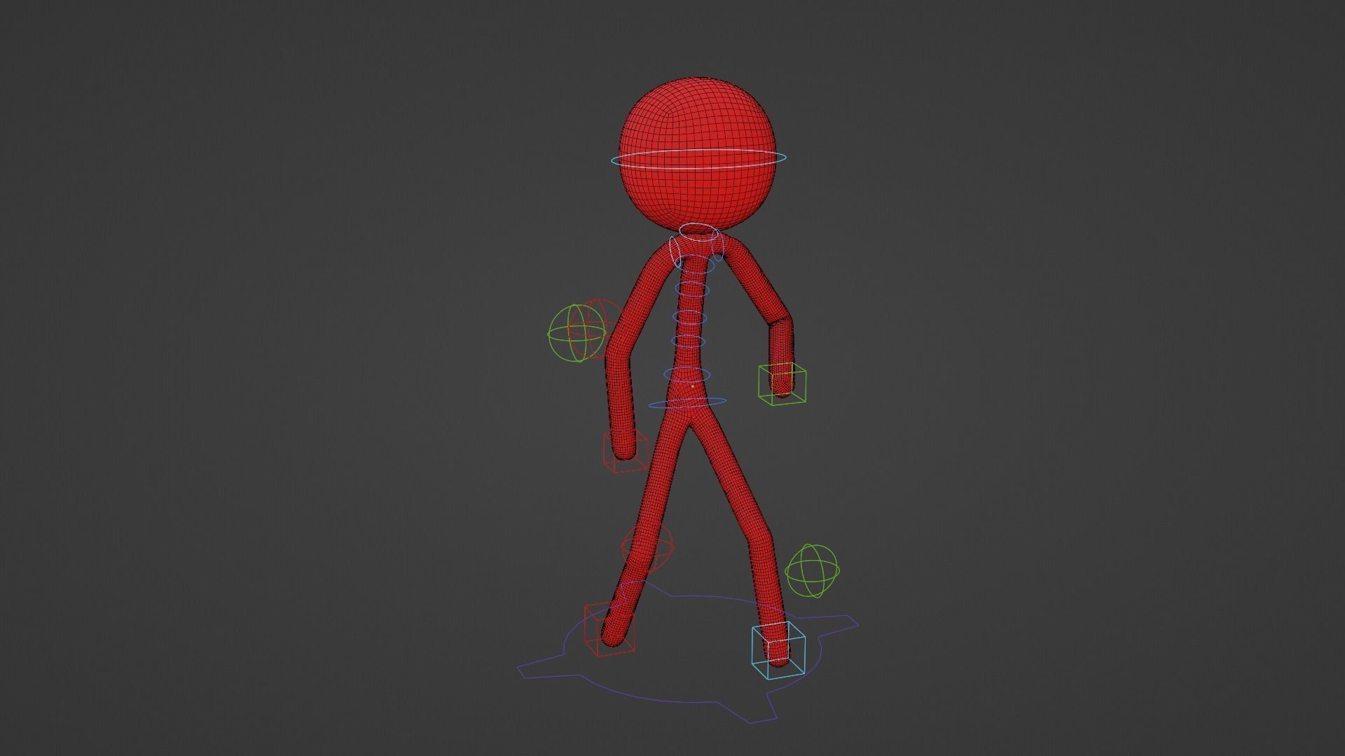 Stickman Character 3D model_4