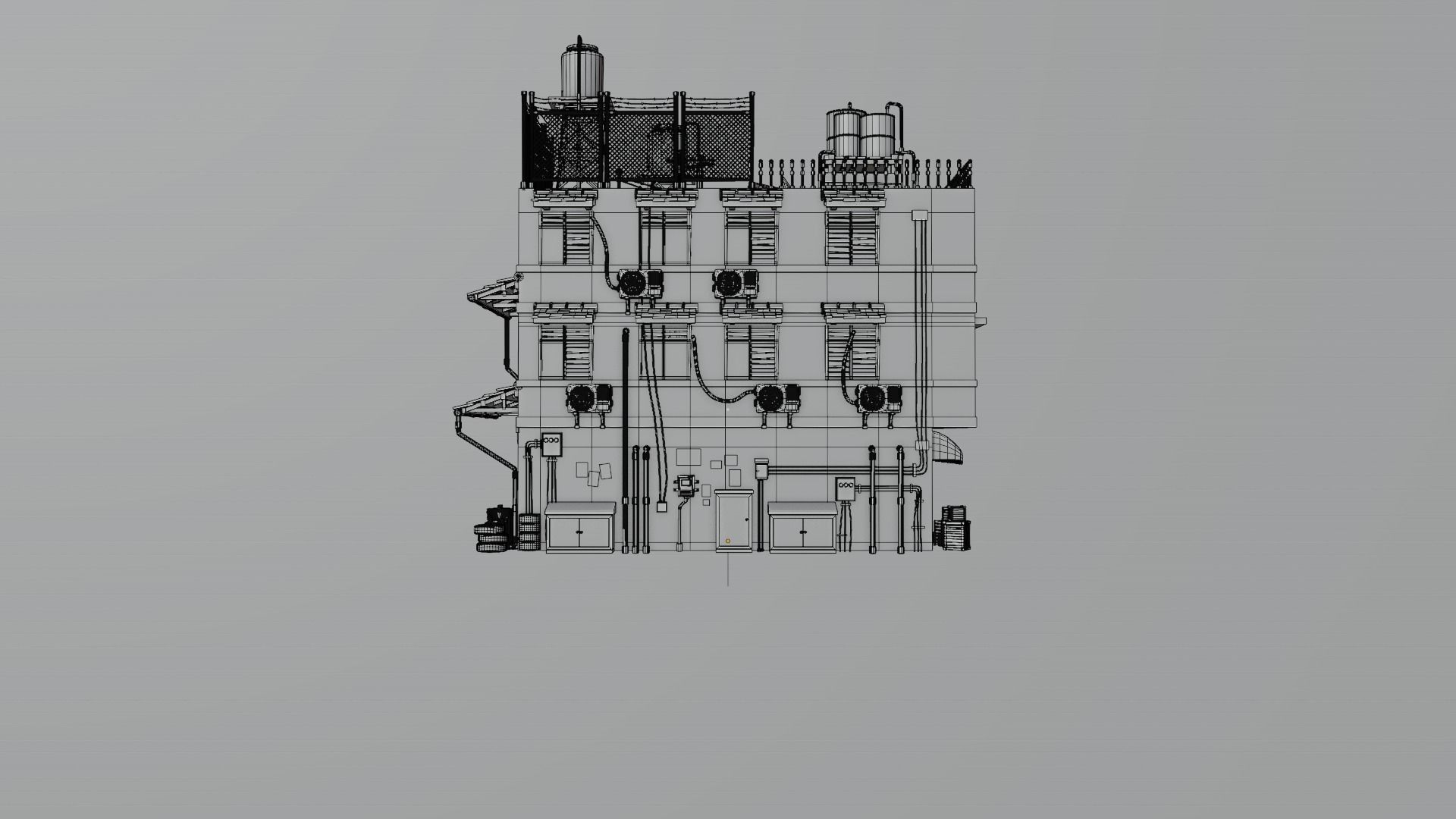 ASIAN URBAN BUILDING HONGKONG 06 Low-poly 3D model_20