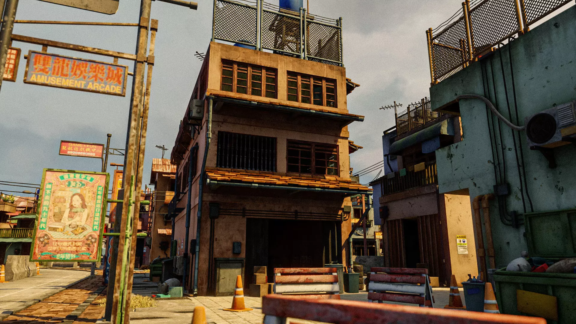 ASIAN URBAN BUILDING HONGKONG 06 Low-poly 3D model_0