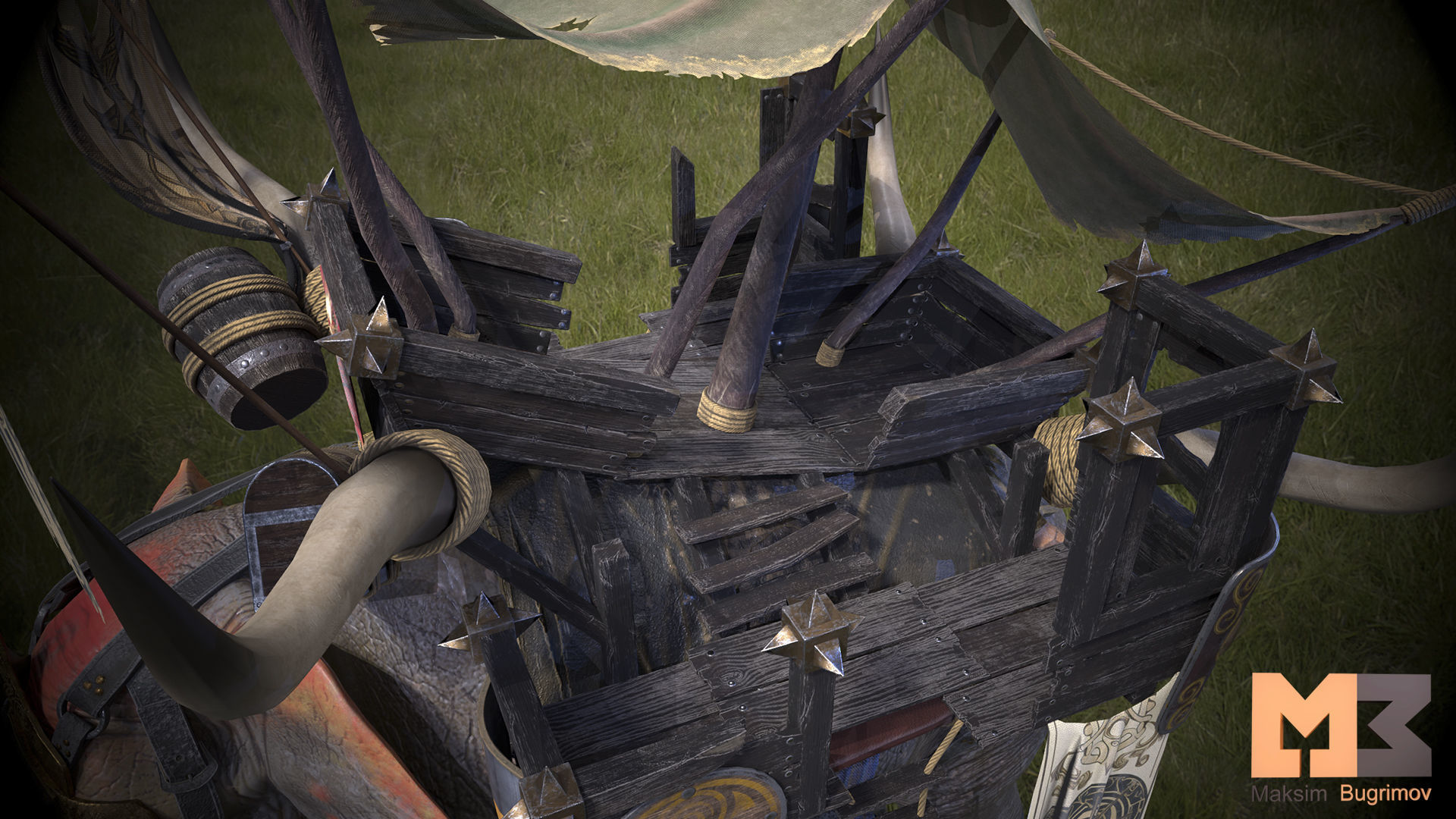 Fantasy Elephant Low-poly 3D model_10