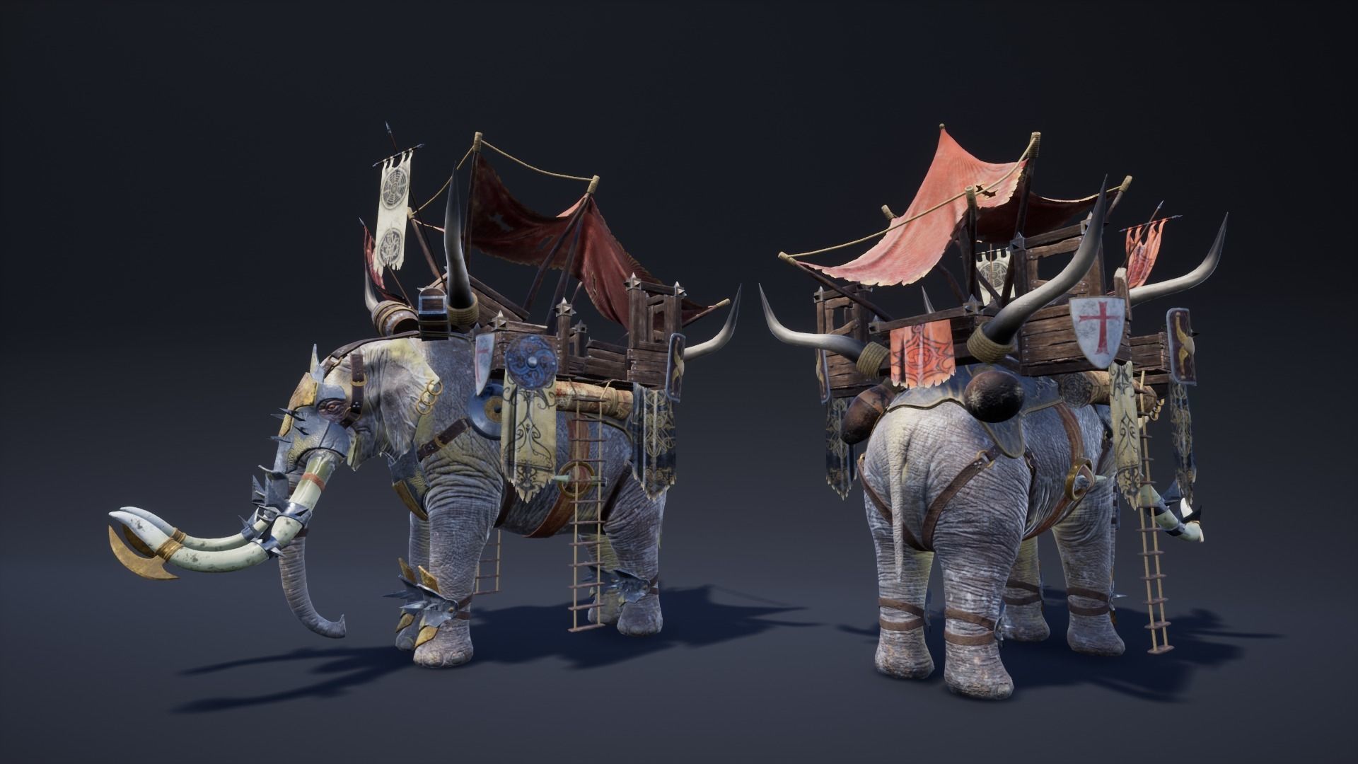 Fantasy Elephant Low-poly 3D model_17