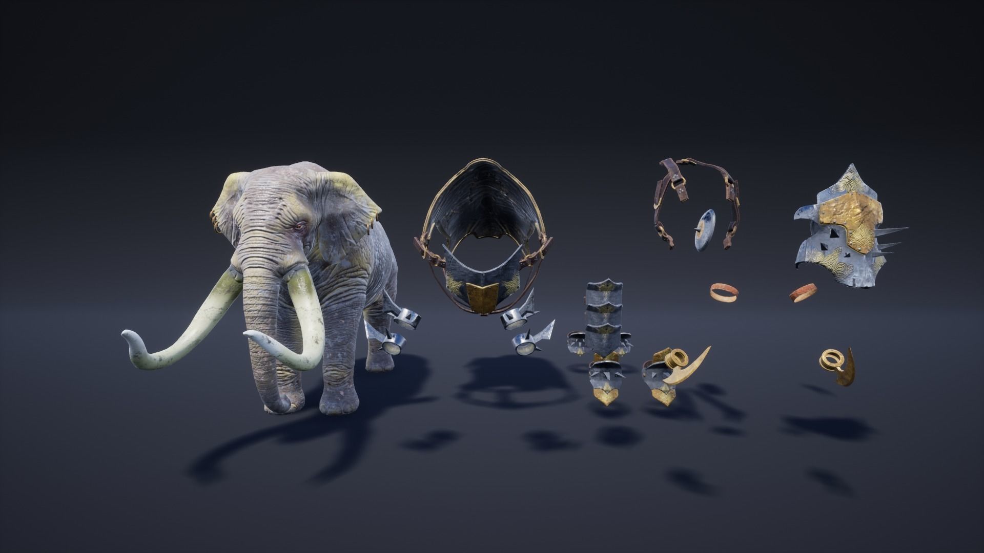 Fantasy Elephant Low-poly 3D model_19