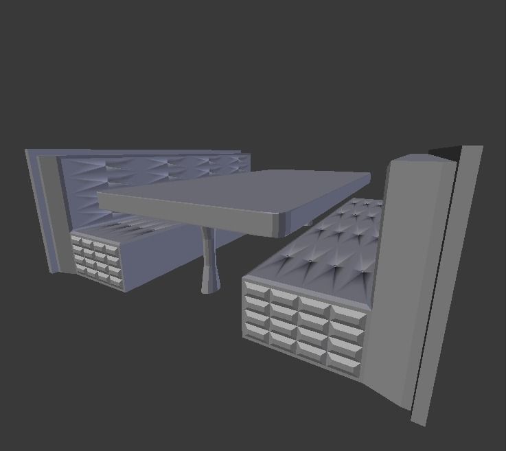 Booth Low-poly 3D model_26