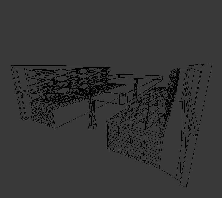 Booth Low-poly 3D model_27