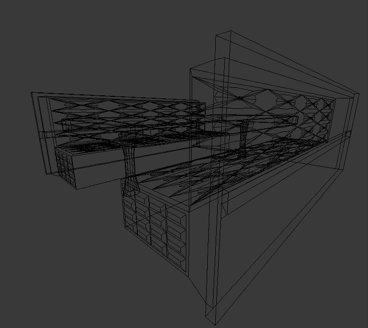 Booth Low-poly 3D model_29