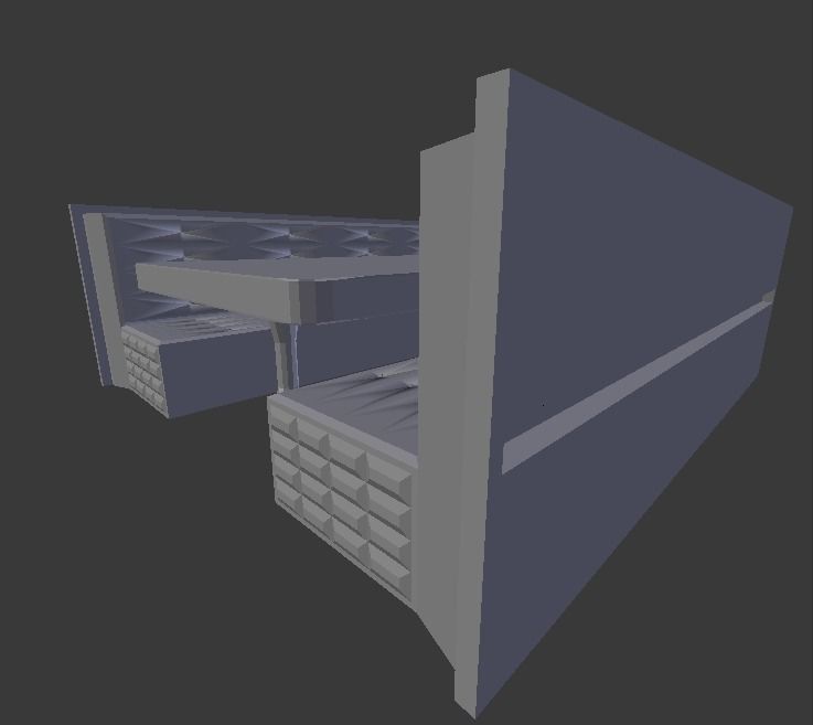 Booth Low-poly 3D model_28