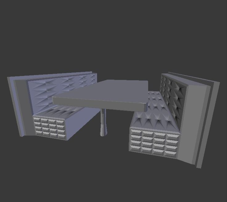 Booth Low-poly 3D model_24