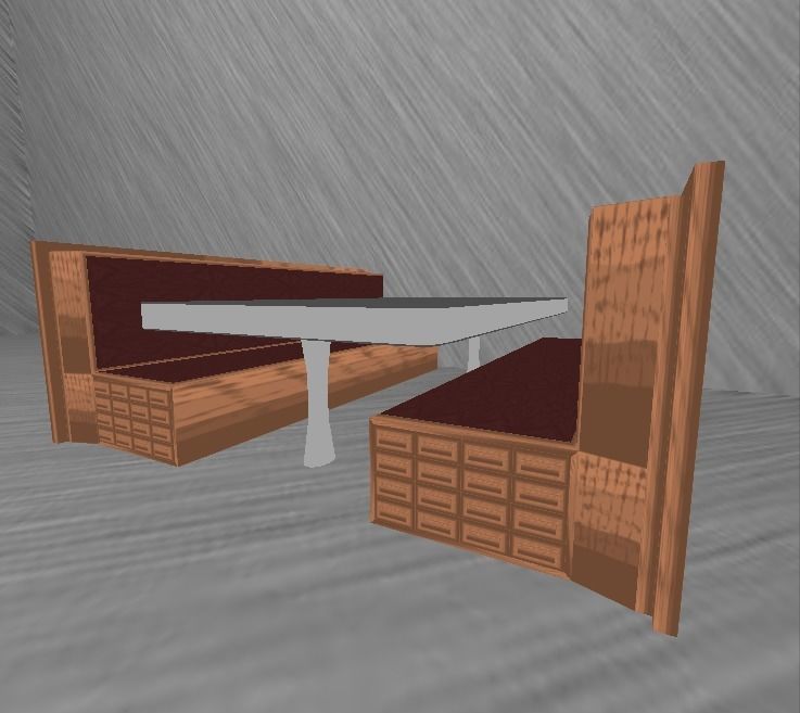 Booth Low-poly 3D model_21