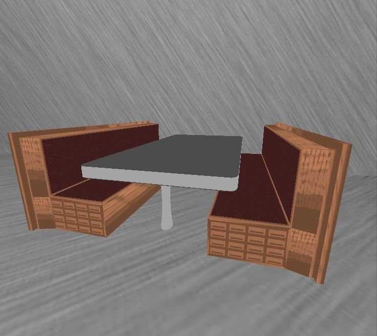 Booth Low-poly 3D model_1