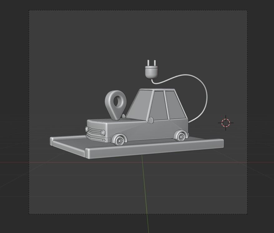 Electro Mobile Transport 3d Illustration 3D model_17