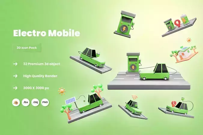 Electro Mobile Transport 3d Illustration
