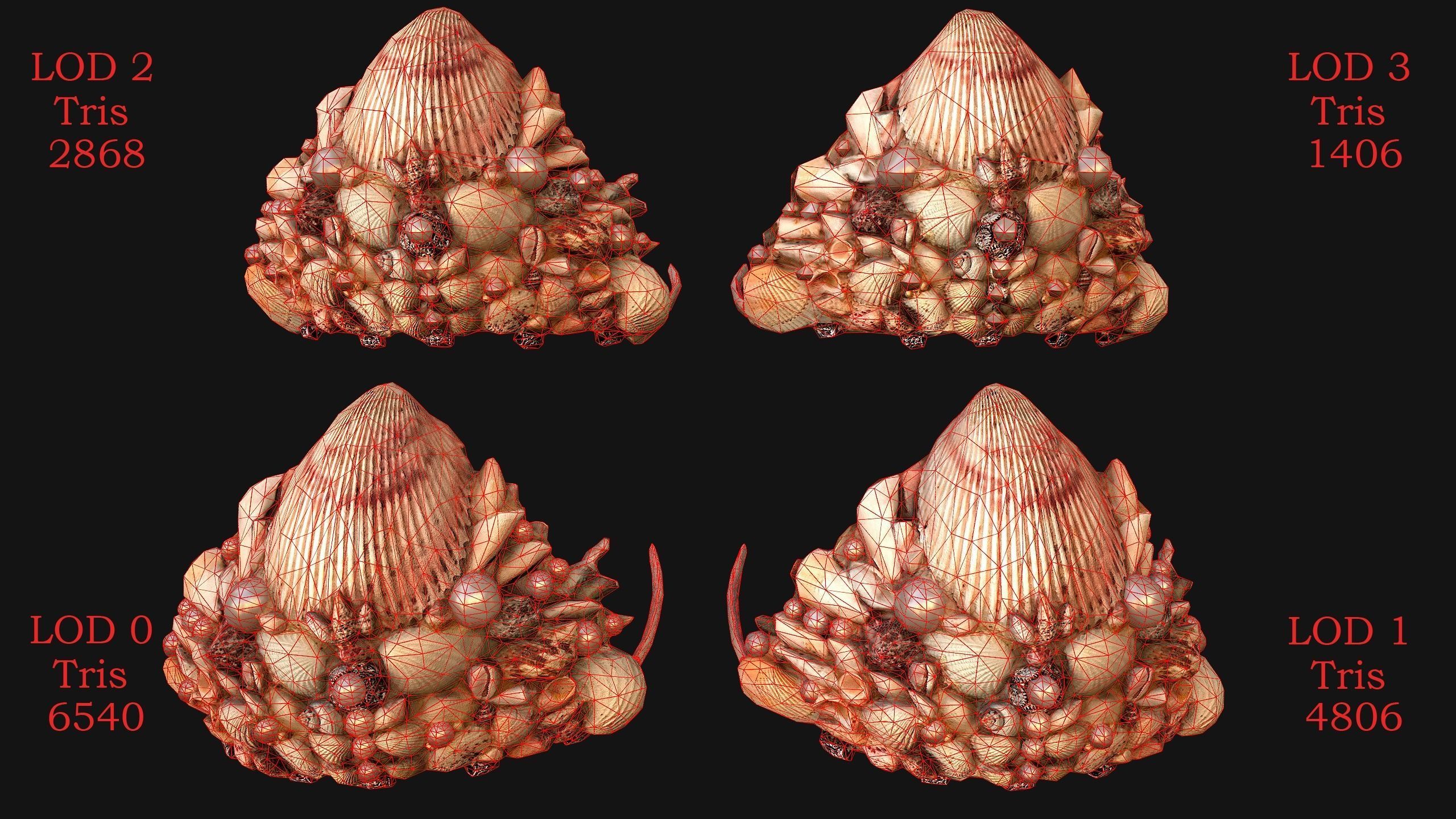 Queen Crown Princess Tiara Set Low-poly 3D model_5