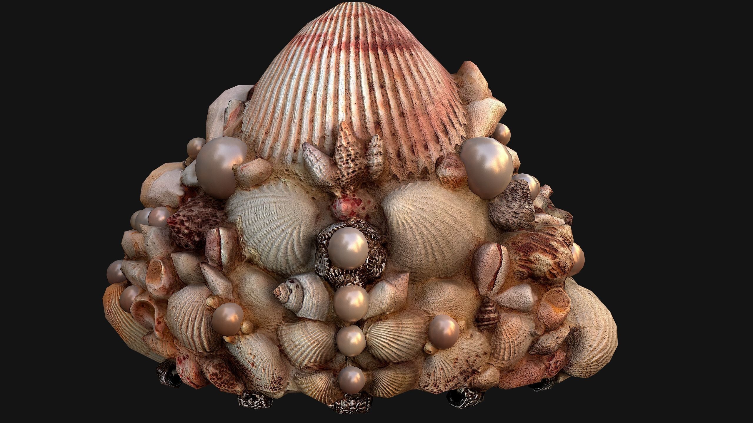 Queen Crown Princess Tiara Set Low-poly 3D model_6