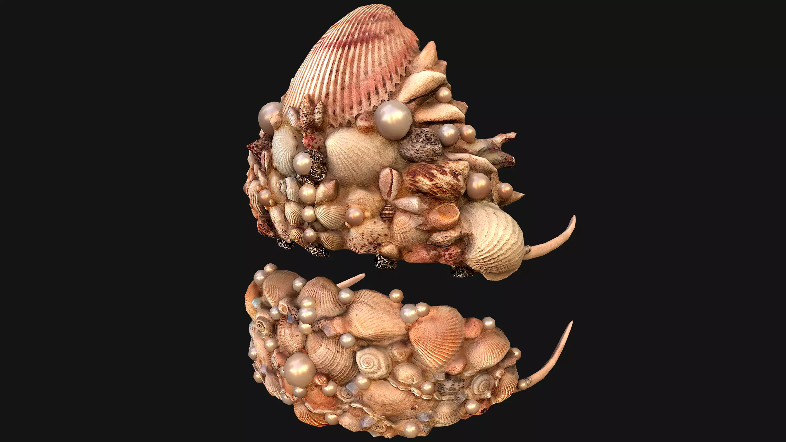 Queen Crown Princess Tiara Set Low-poly 3D model_0