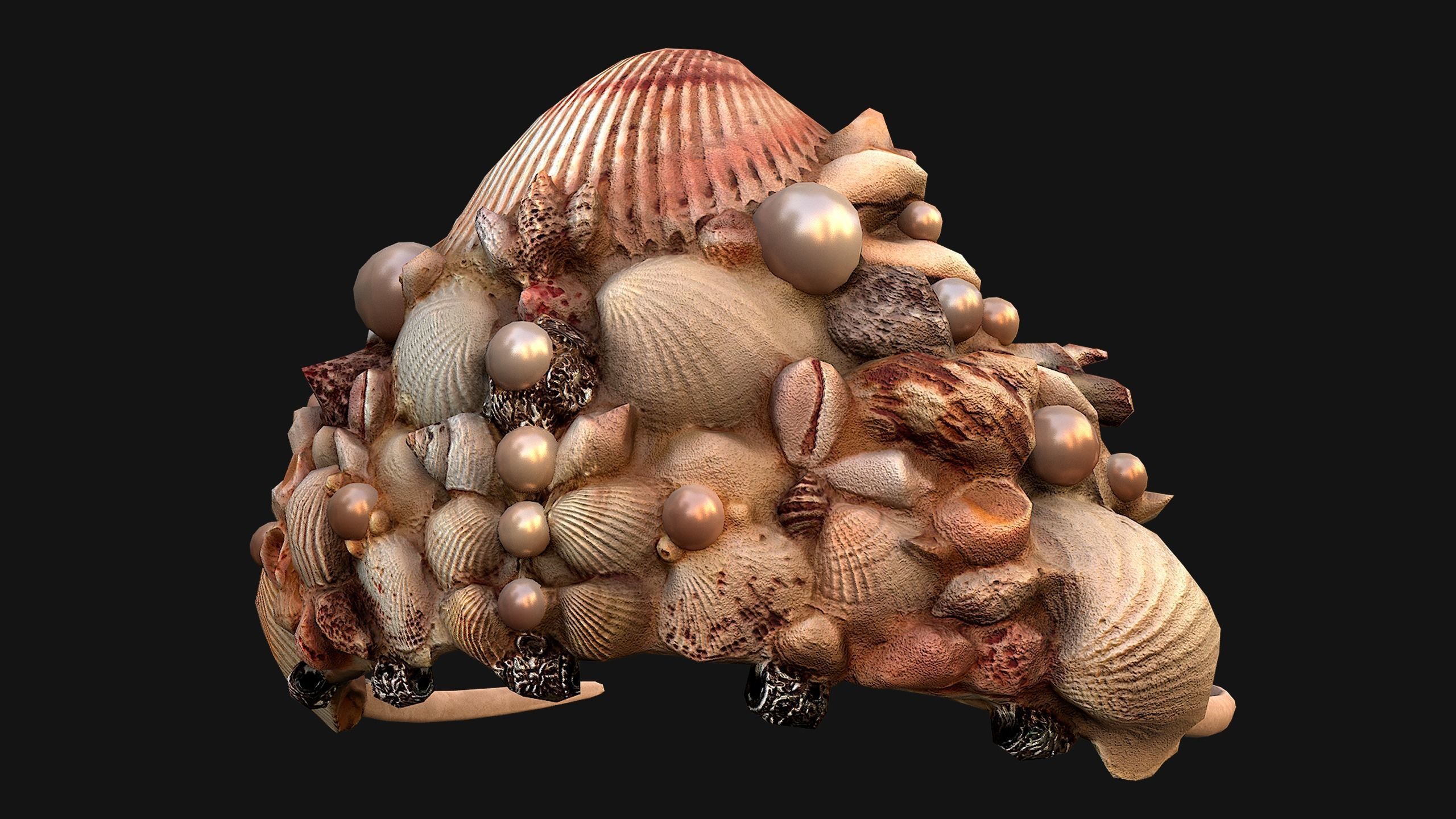 Queen Crown Princess Tiara Set Low-poly 3D model_23