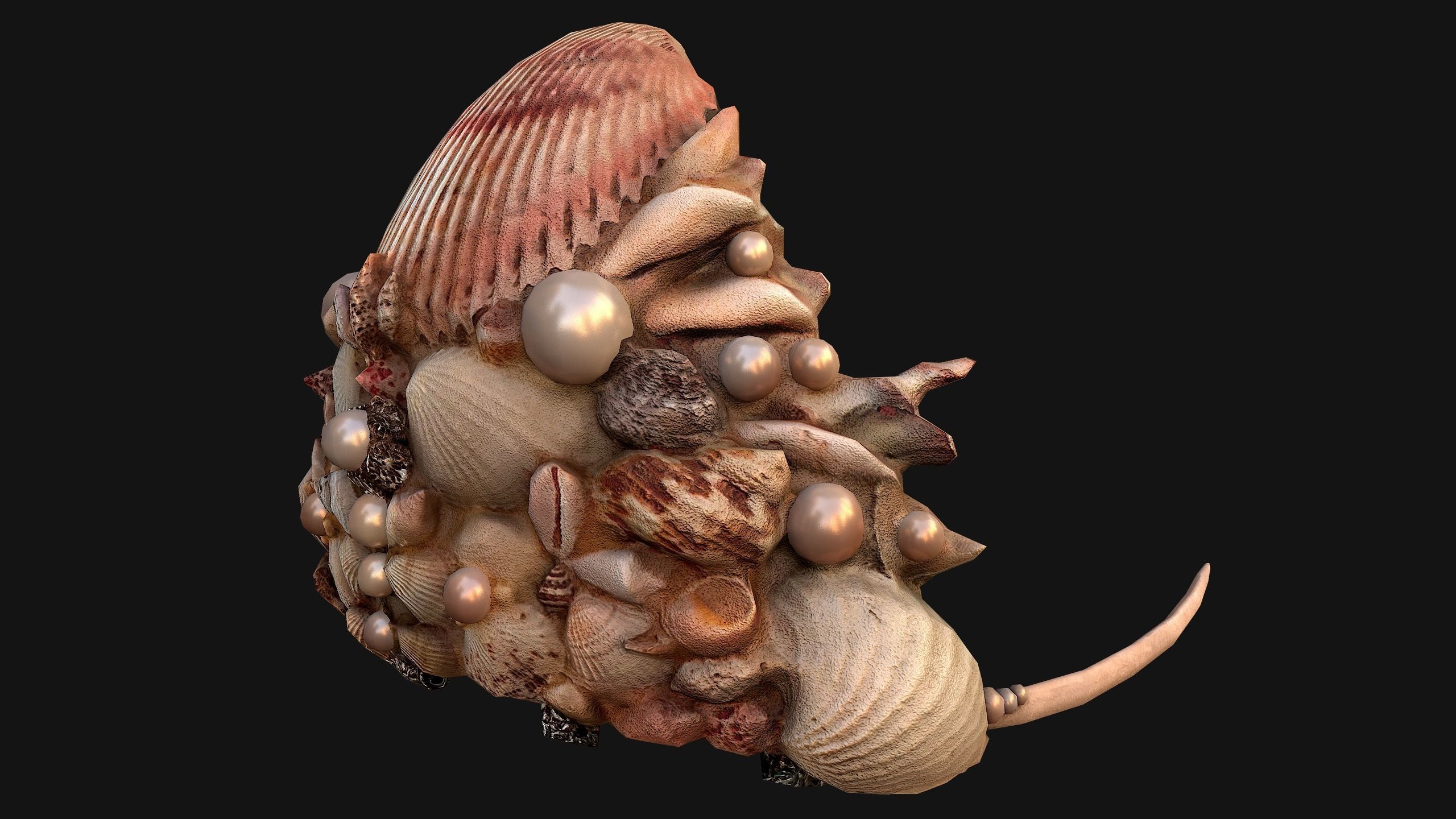 Queen Crown Princess Tiara Set Low-poly 3D model_29