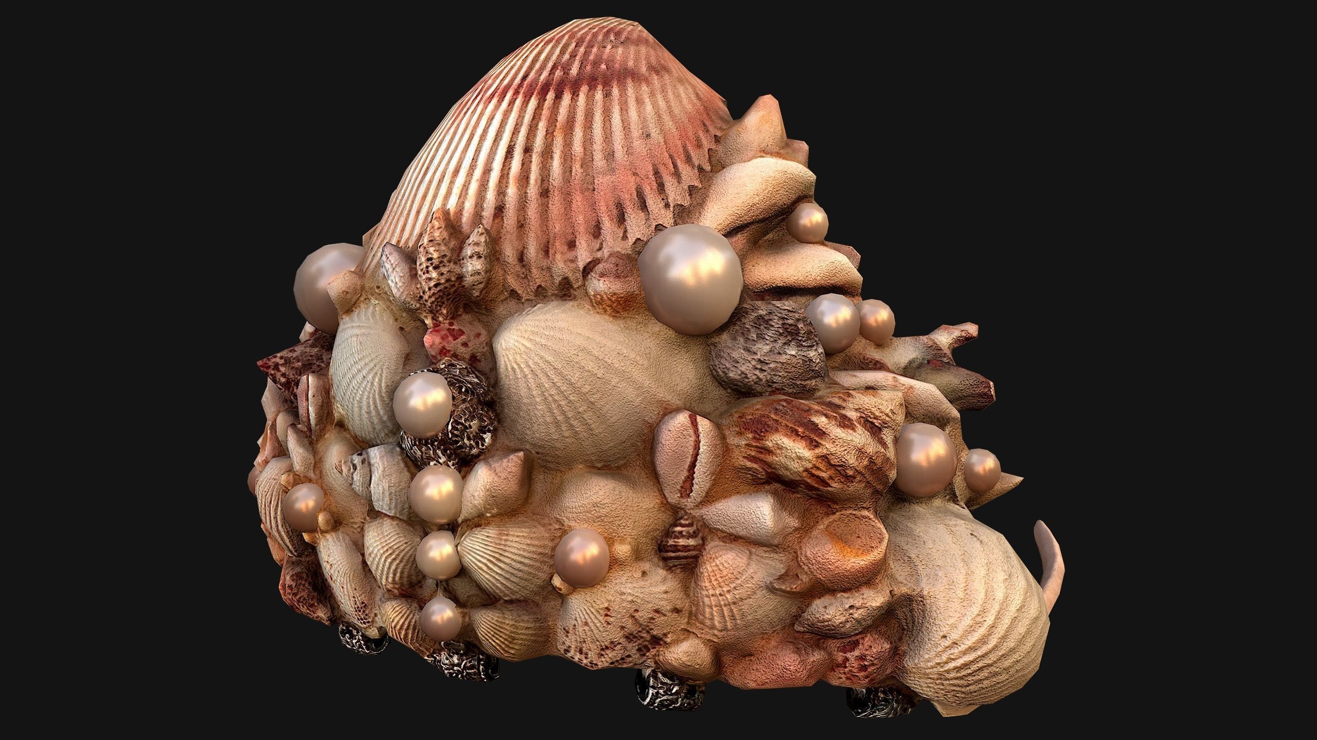 Queen Crown Princess Tiara Set Low-poly 3D model_38