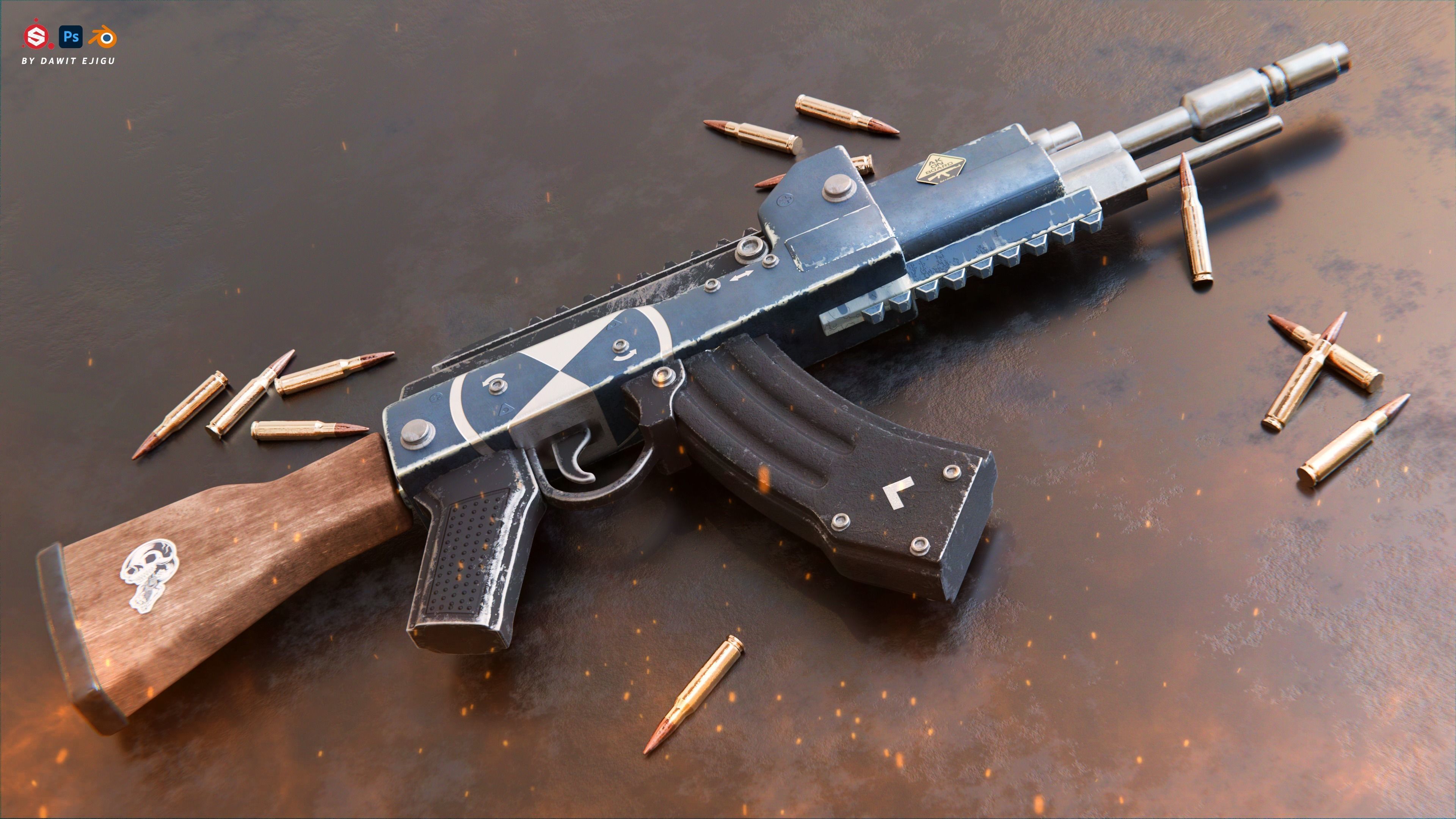 AK 77 3D model_1