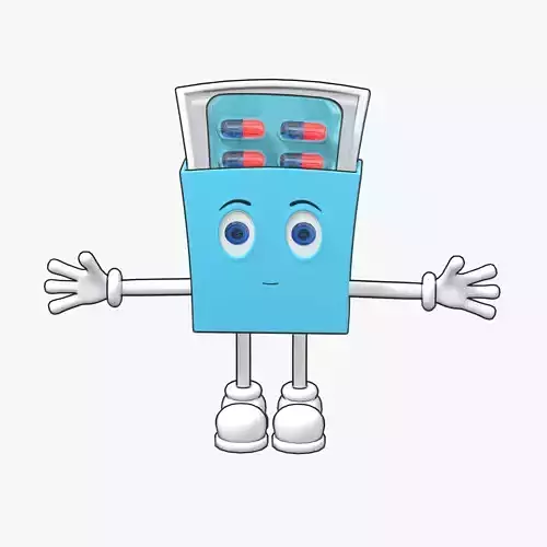 Pills Pack Character Low-poly 3D model