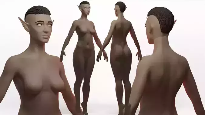 Elf Female Basemesh 3D model