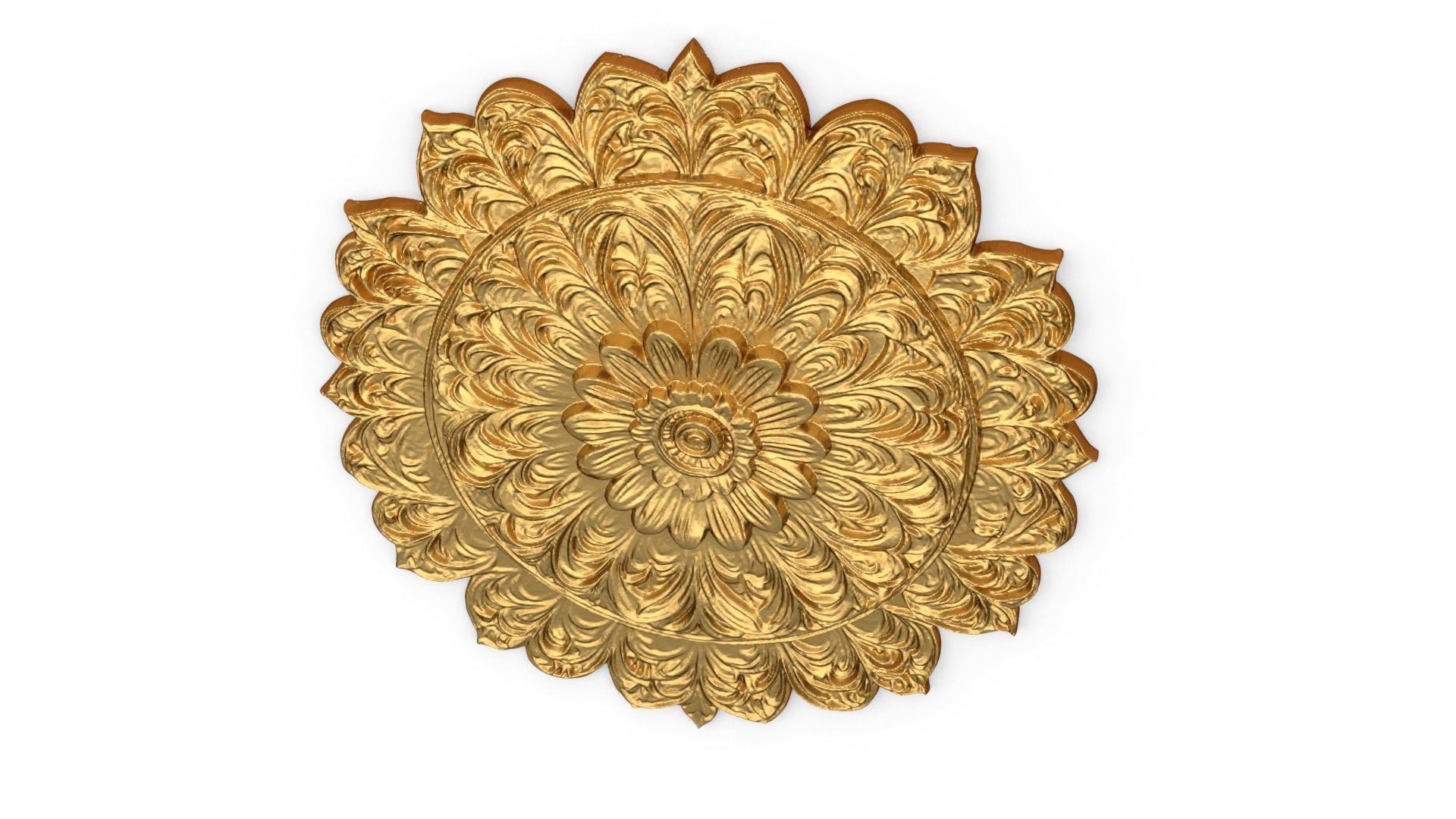 Rosette decorative ceiling medallion 01 3D model_4