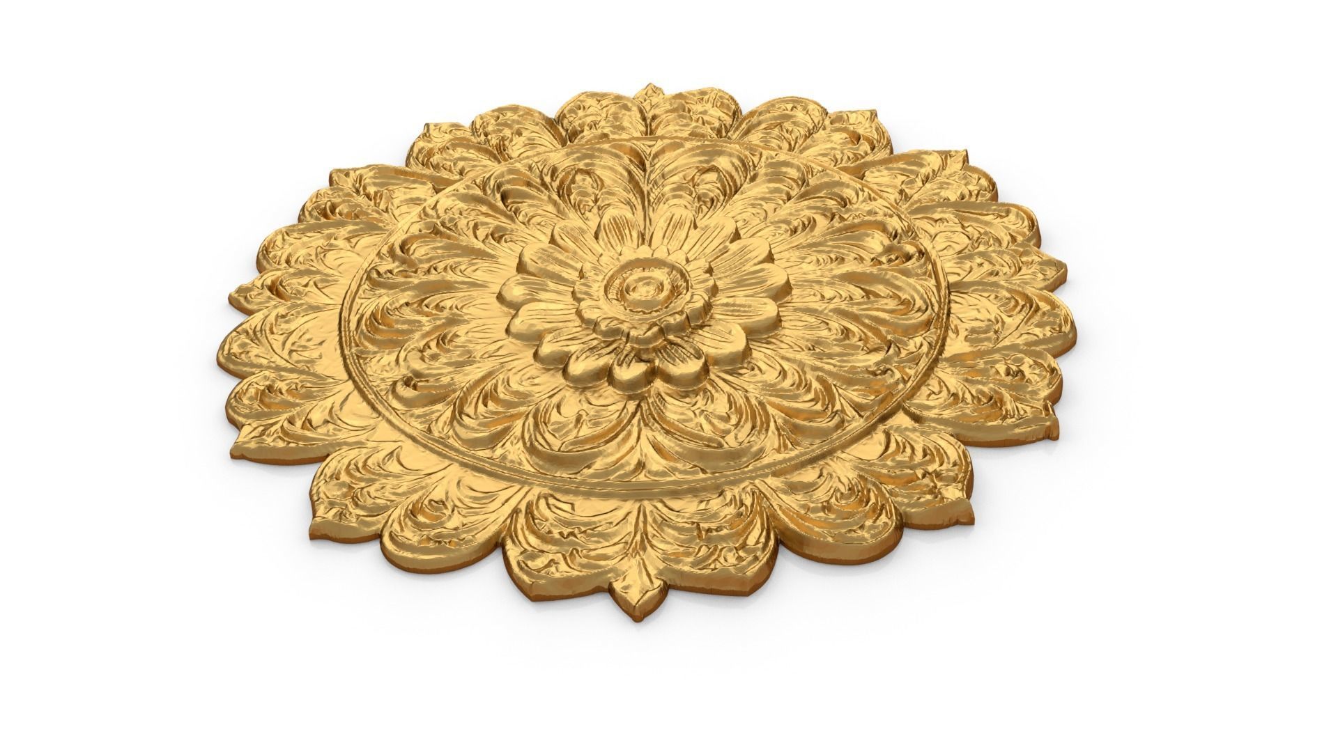 Rosette decorative ceiling medallion 01 3D model_3