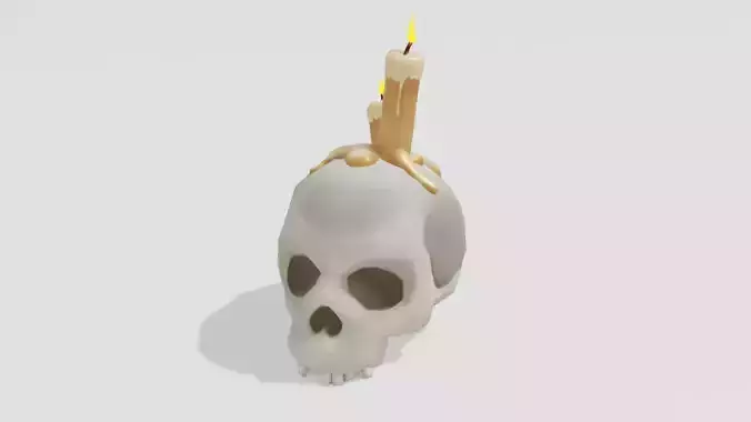 Skull Candle - Hand Painted