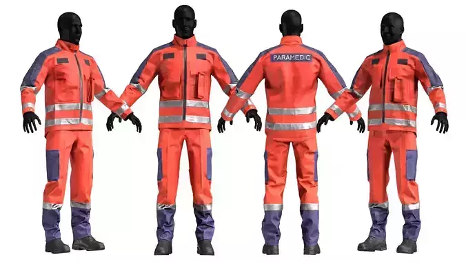 EMS UNIFORM RIGGED Low-poly 3D model