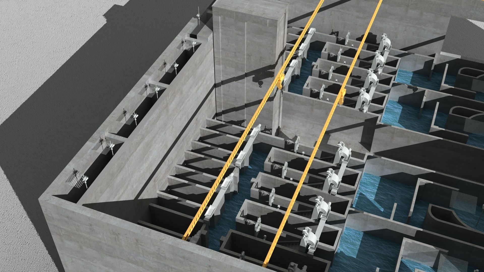 Sewage treatment plant facilities 3D model_3