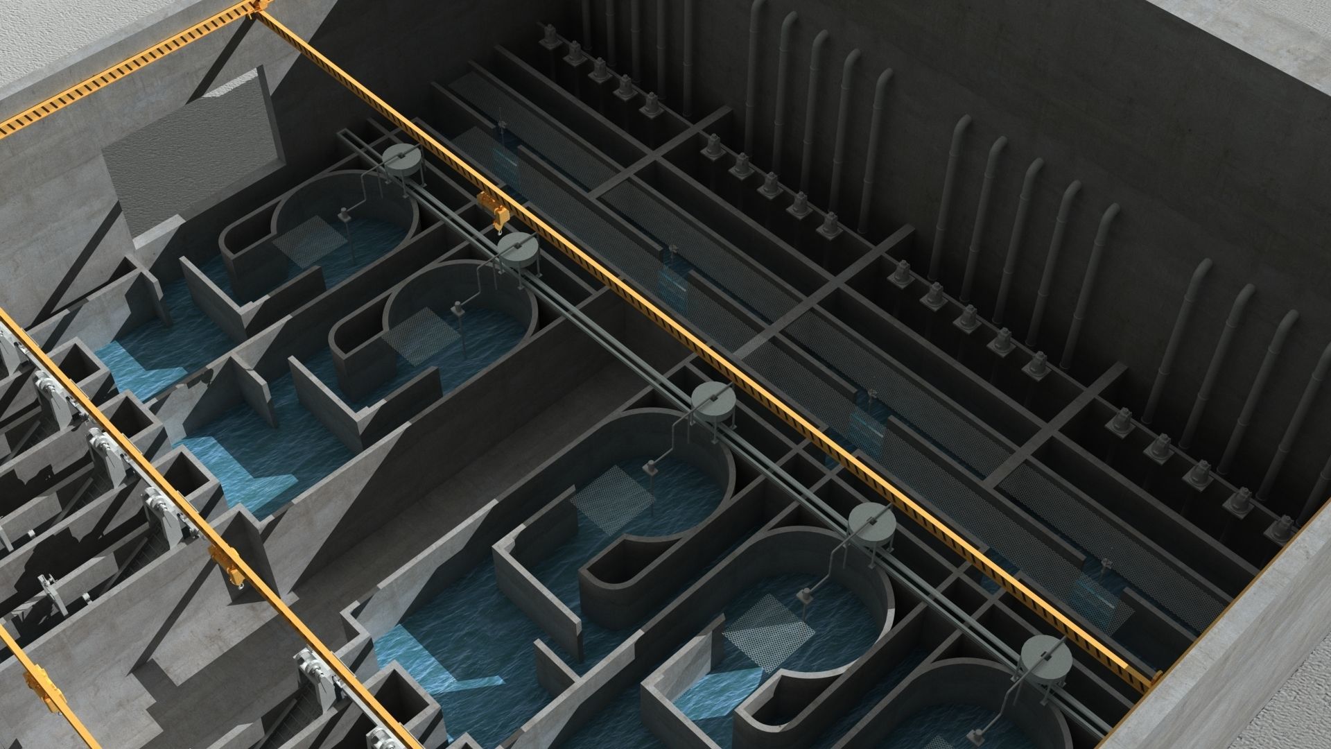 Sewage treatment plant facilities 3D model_2