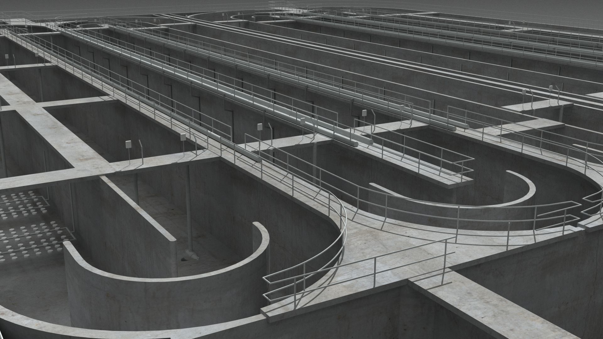 Sewage treatment plant facilities 3D model_11
