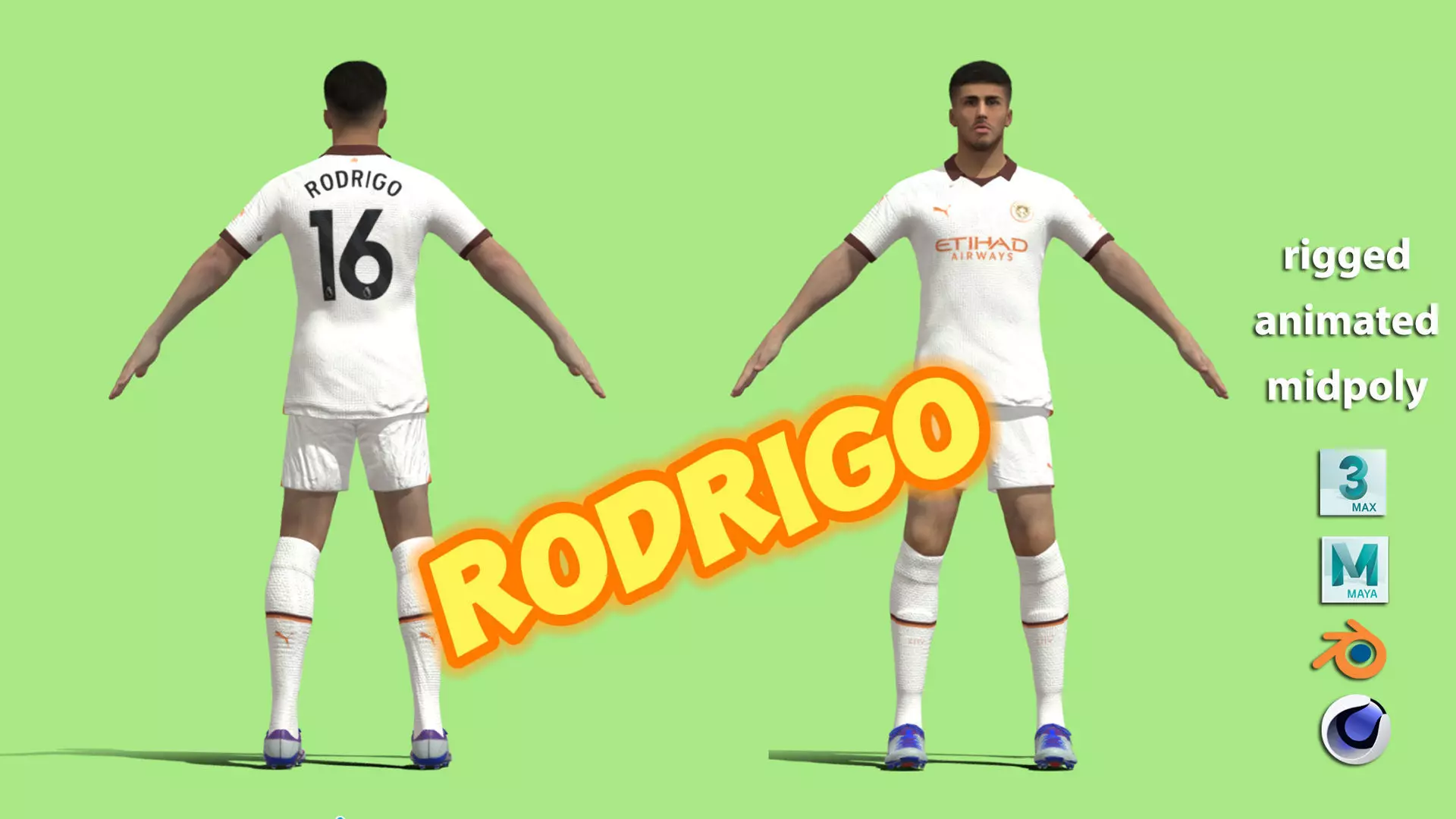 T-Pose Rodrigo Manchester City 23-24 3D model_0