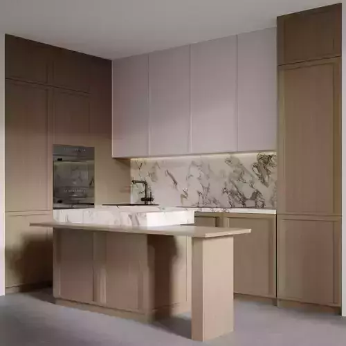 Kitchen with built-in MIELE appliances 3D model